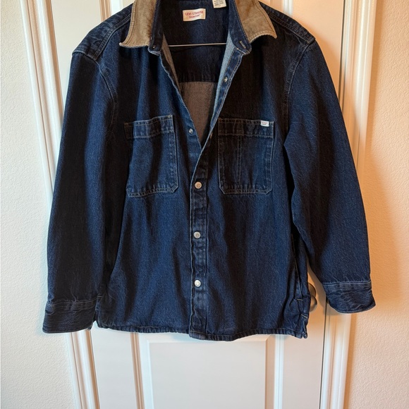 ⚡️LEVI’S Men's Denim Jacket with Tan Collar - Picture 3 of 6